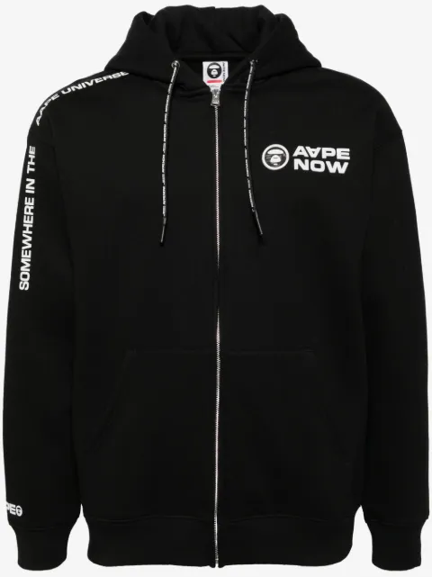 AAPE BY *A BATHING APE® logo patched hooded jacket