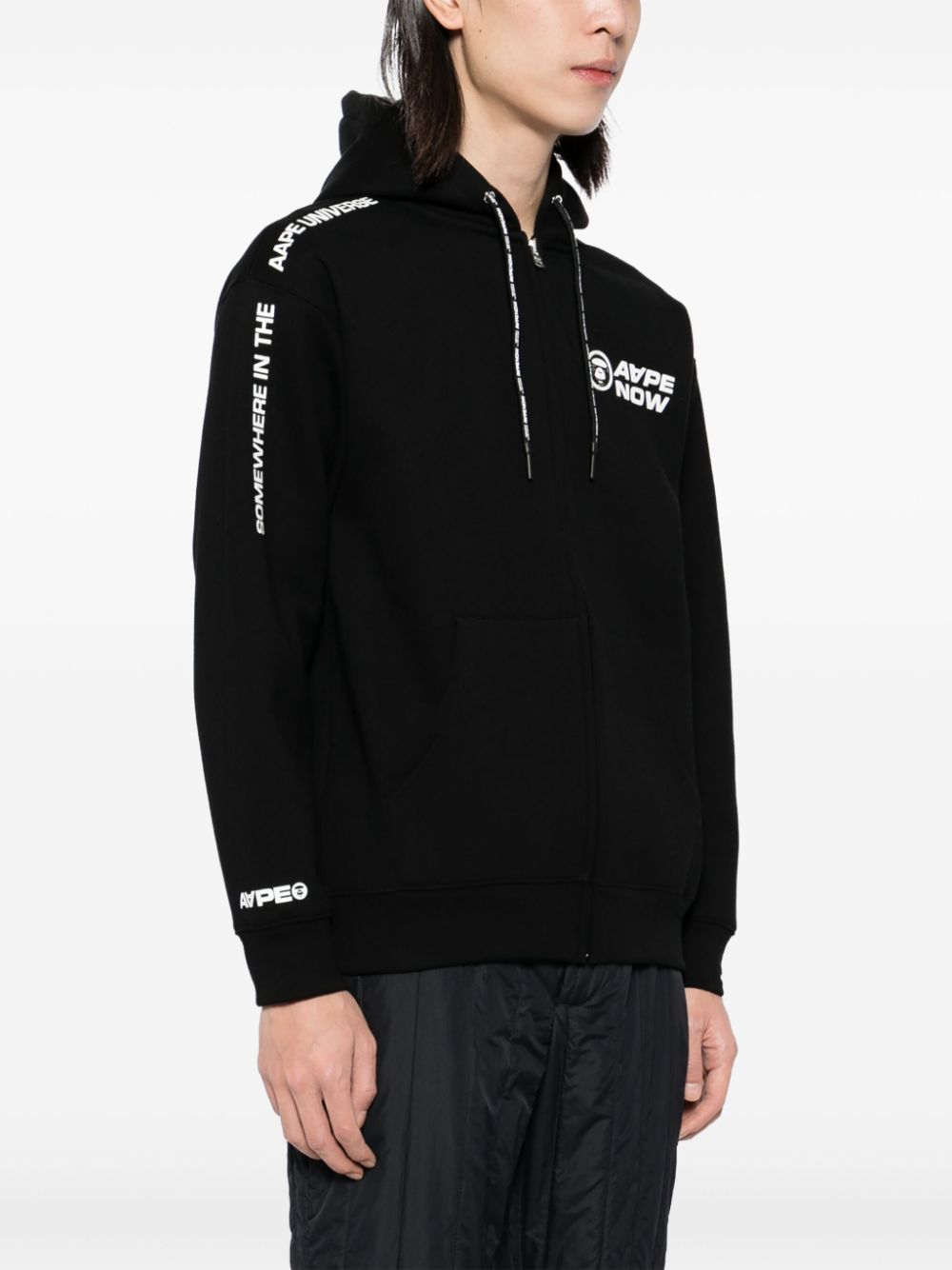 AAPE BY A BATHING APE LOGO PATCHED HOODED JACKET 