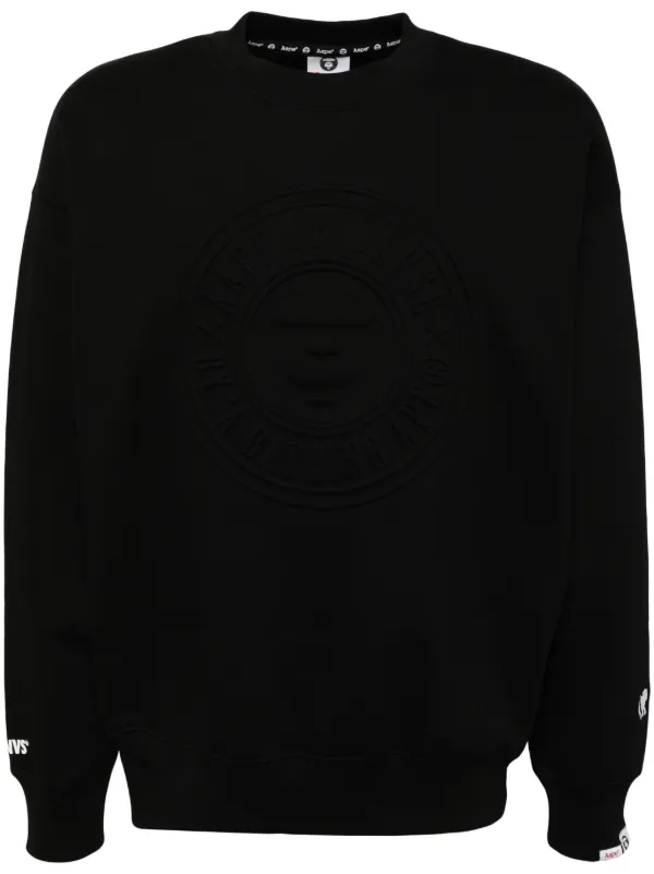AAPE BY A BATHING APE ブラック スウェット Mサイズ AAPE BY *A BATHING APE® Embossed logo-print Sweatshirt | Black