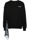 Musium Div. Graphic print scarf accent sweatshirt - Black