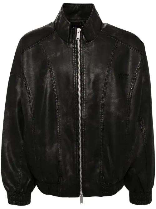 Veste en cuir artificiel à patch logo - FIVE CM - Modalova