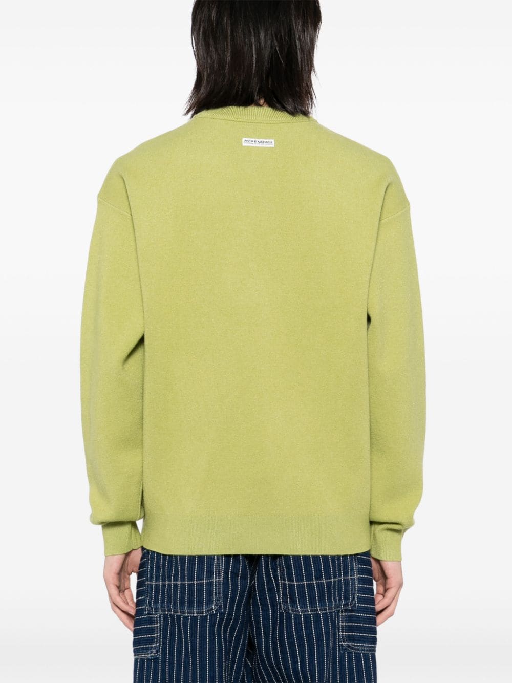 Shop Aape By A Bathing Ape Moonface Logo Jumper In Green