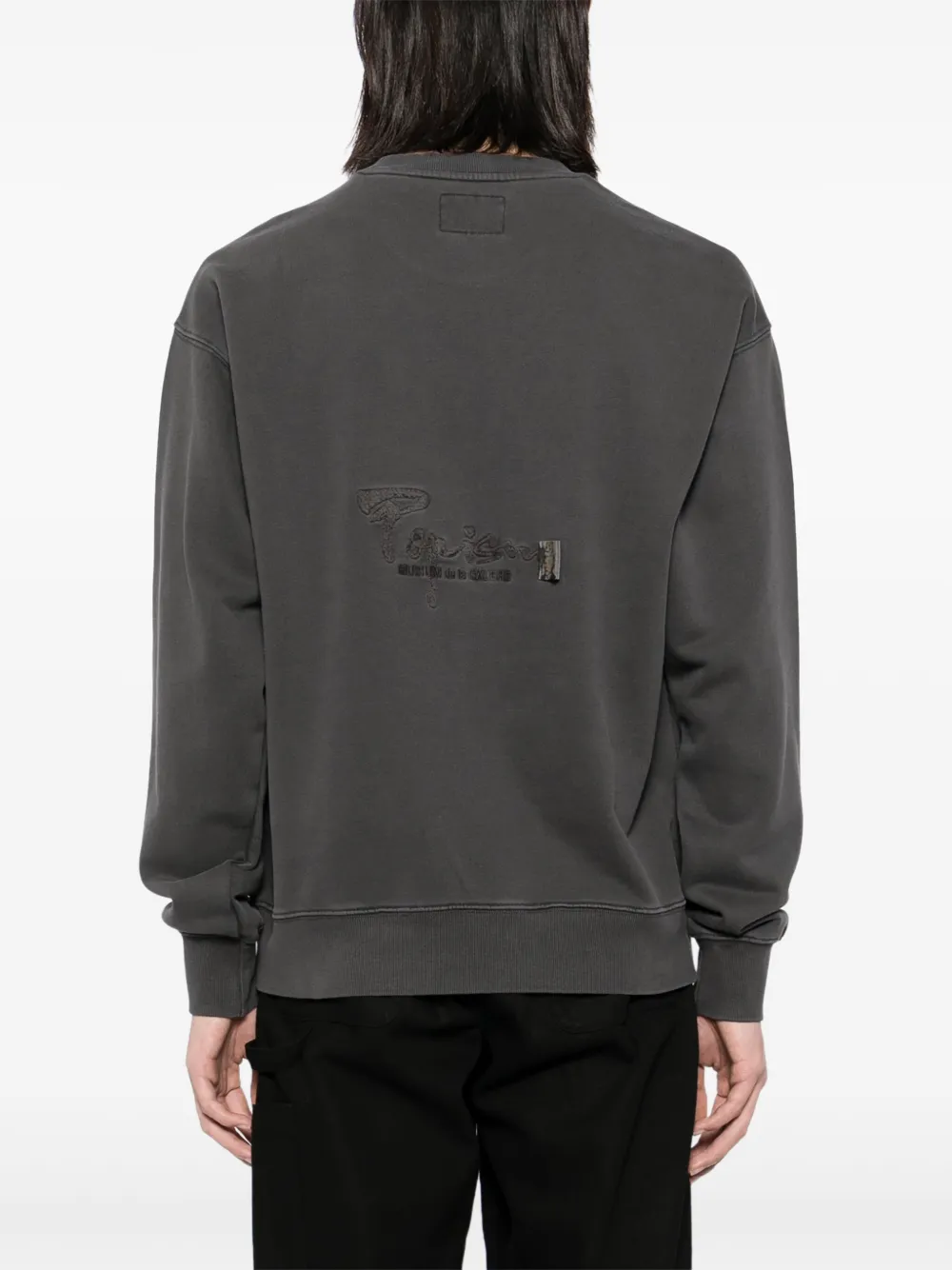 Musium Div. Sweater met grafische patch Grijs