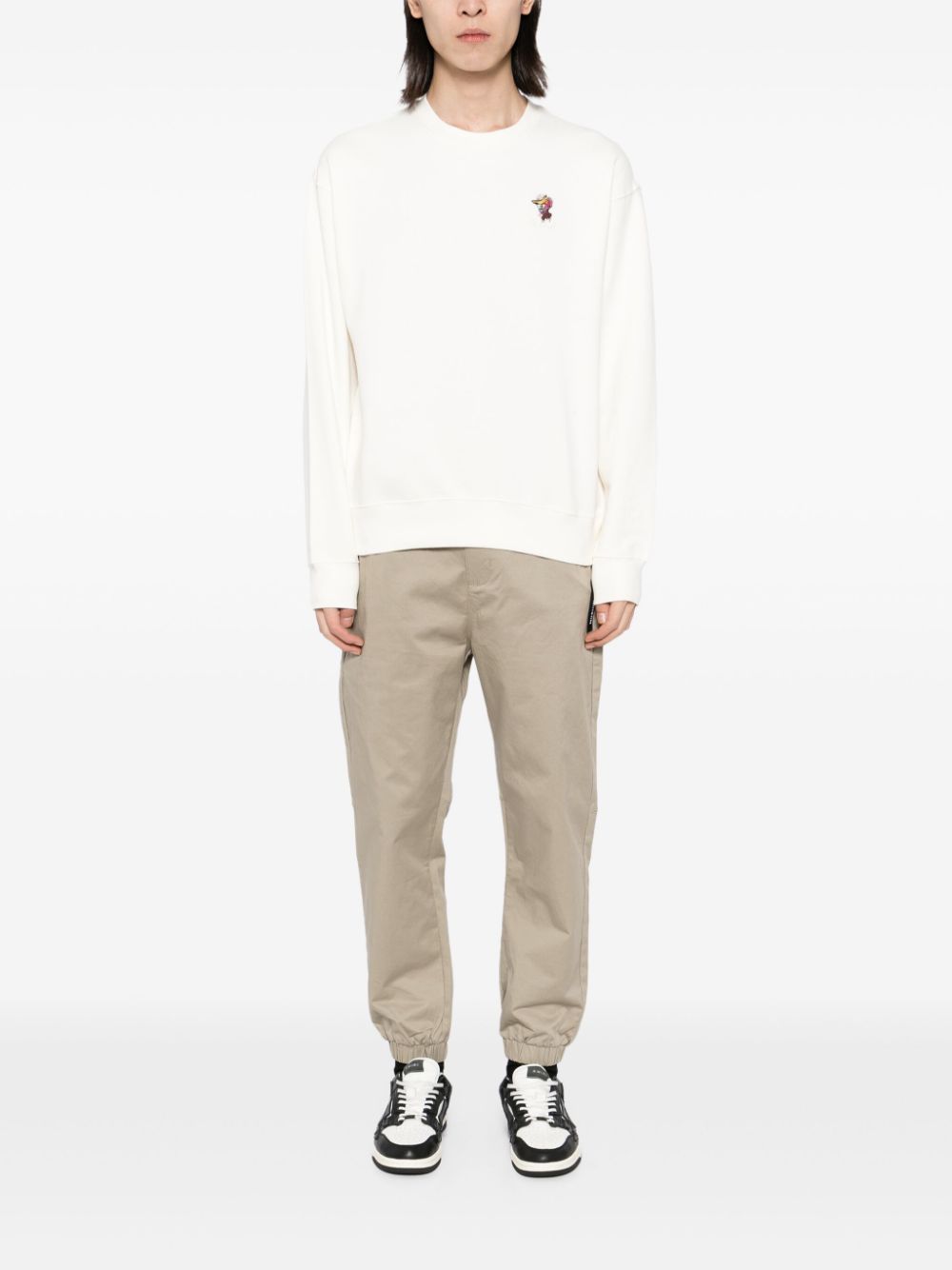 Shop Musium Div. Graphic Patch Sweatshirt In Neutrals