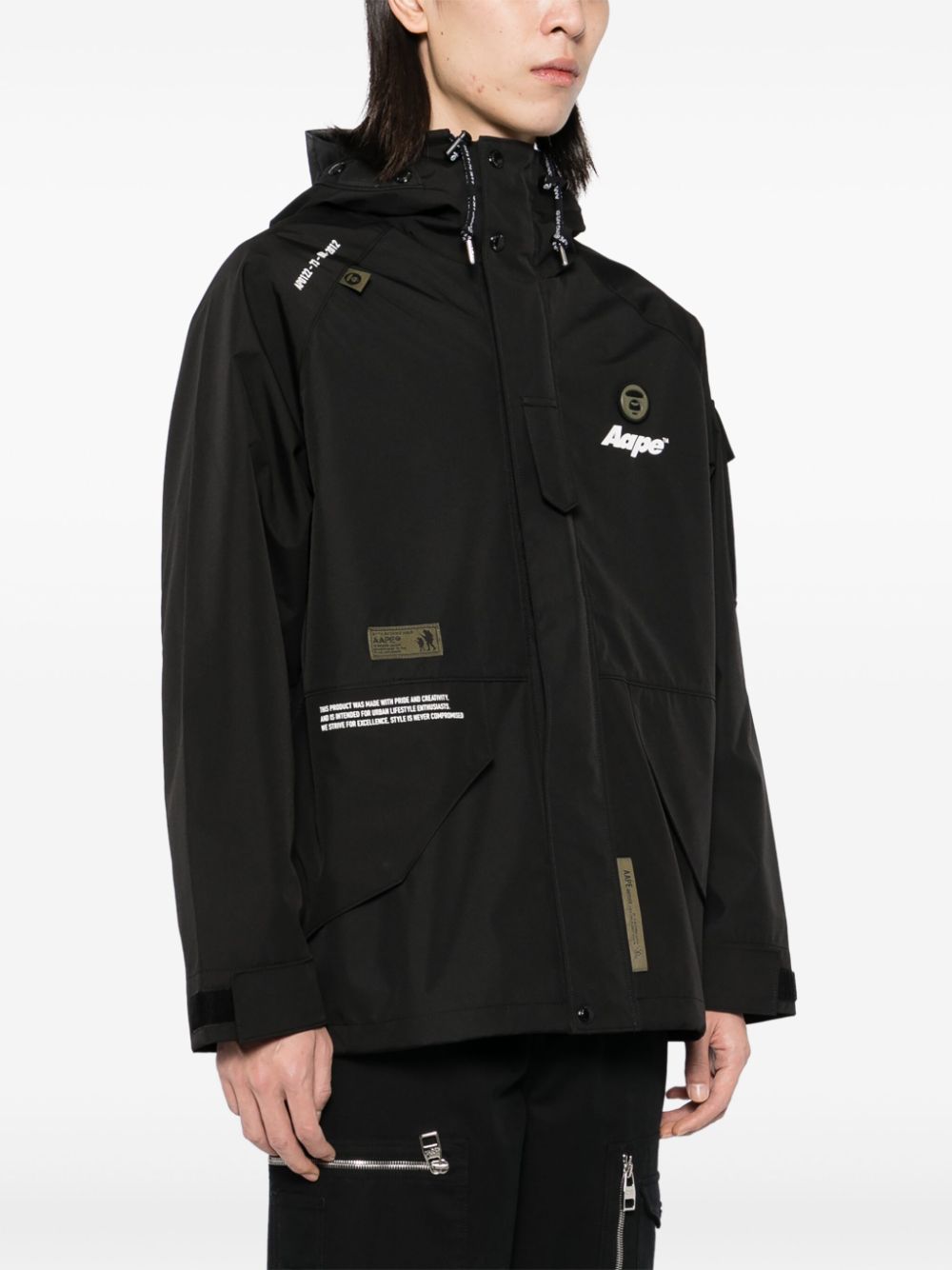 AAPE BY *A BATHING APE logo-patch windbreaker Men