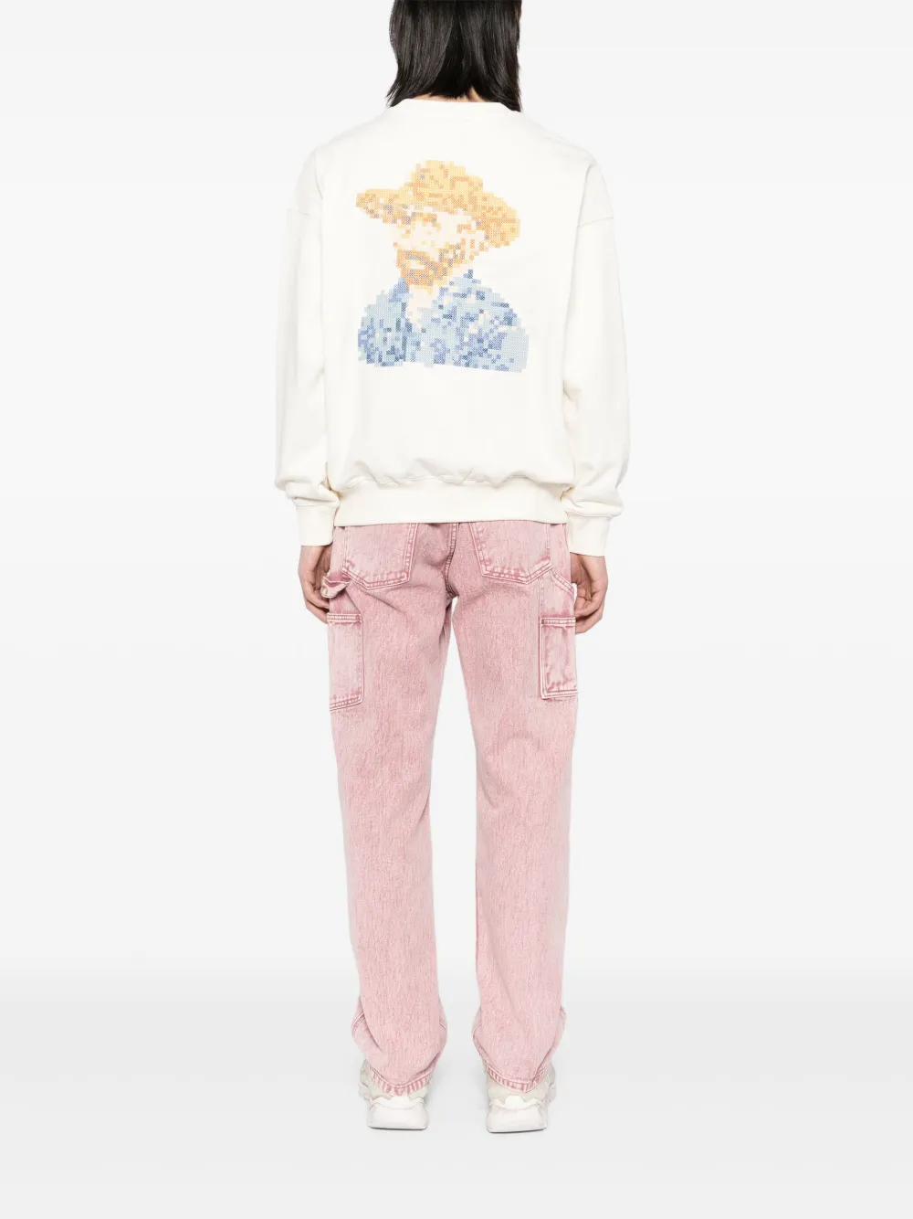 musiumdiv. Musium Div. Sweater met grafische print - Beige