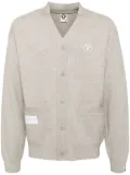 AAPE BY *A BATHING APE® logo patched cardigan - Grey