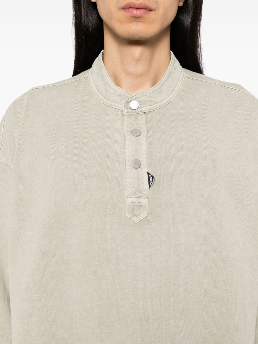 Shop Musium Div. Henley Long Sleeve Tee In Nude