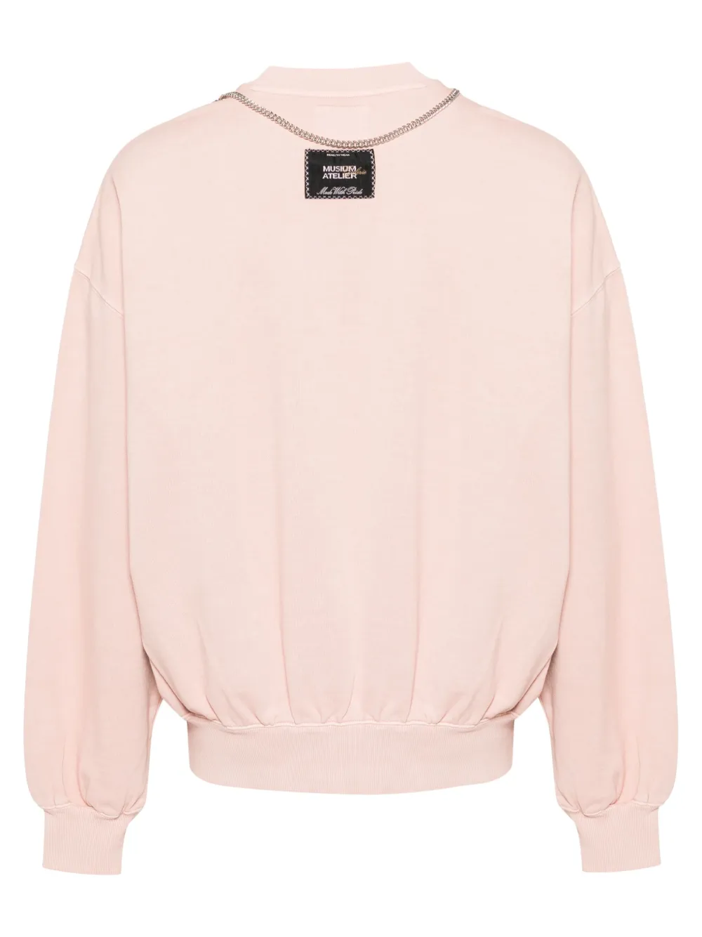 musiumdiv. Musium Div. Sweater met geborduurd logo - Roze