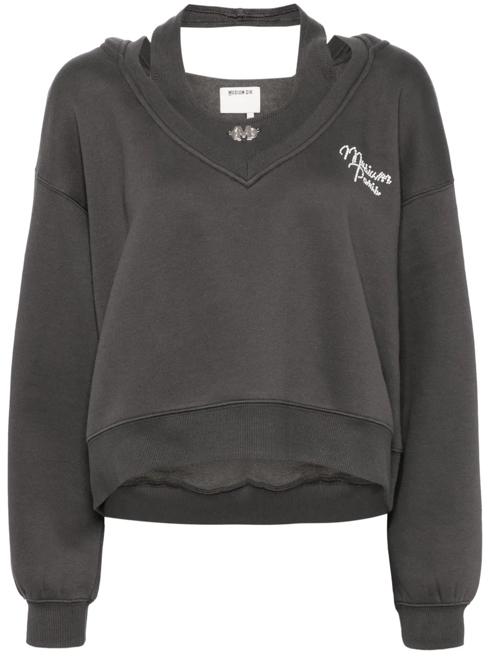 Musium Div. hoodie con cuello a capas | gris | Image 1