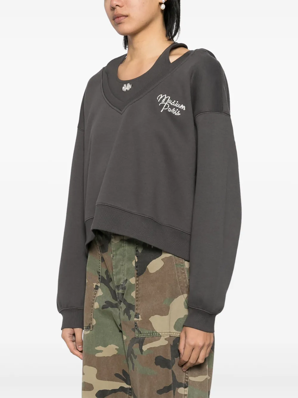 Musium Div. Gelaagde hoodie Grijs
