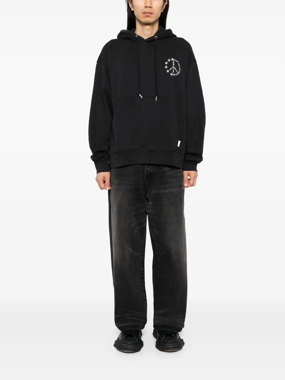 FIVE CM Hoodie met print - Zwart