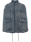 FIVE CM panelled denim jacket - Blue