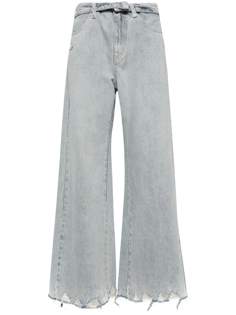 Musium Div. Jeans met wijde pijpen Zwart