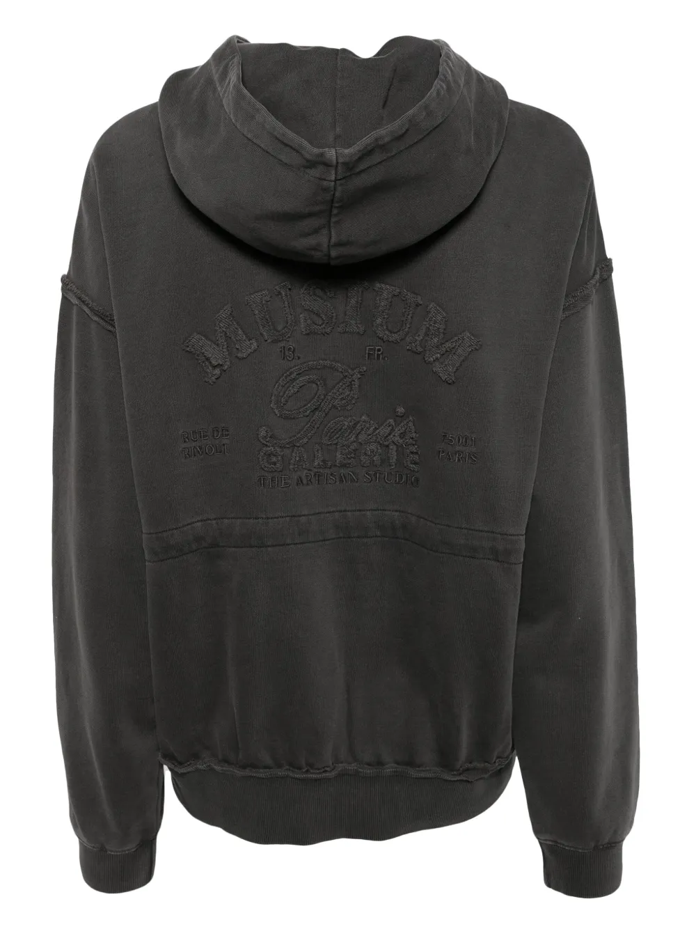 musiumdiv. Musium Div. Hoodie met rits - Grijs