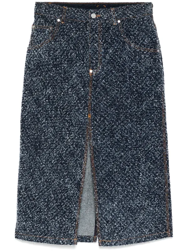 Stella McCartney Boucle Denim Skirt in Blue