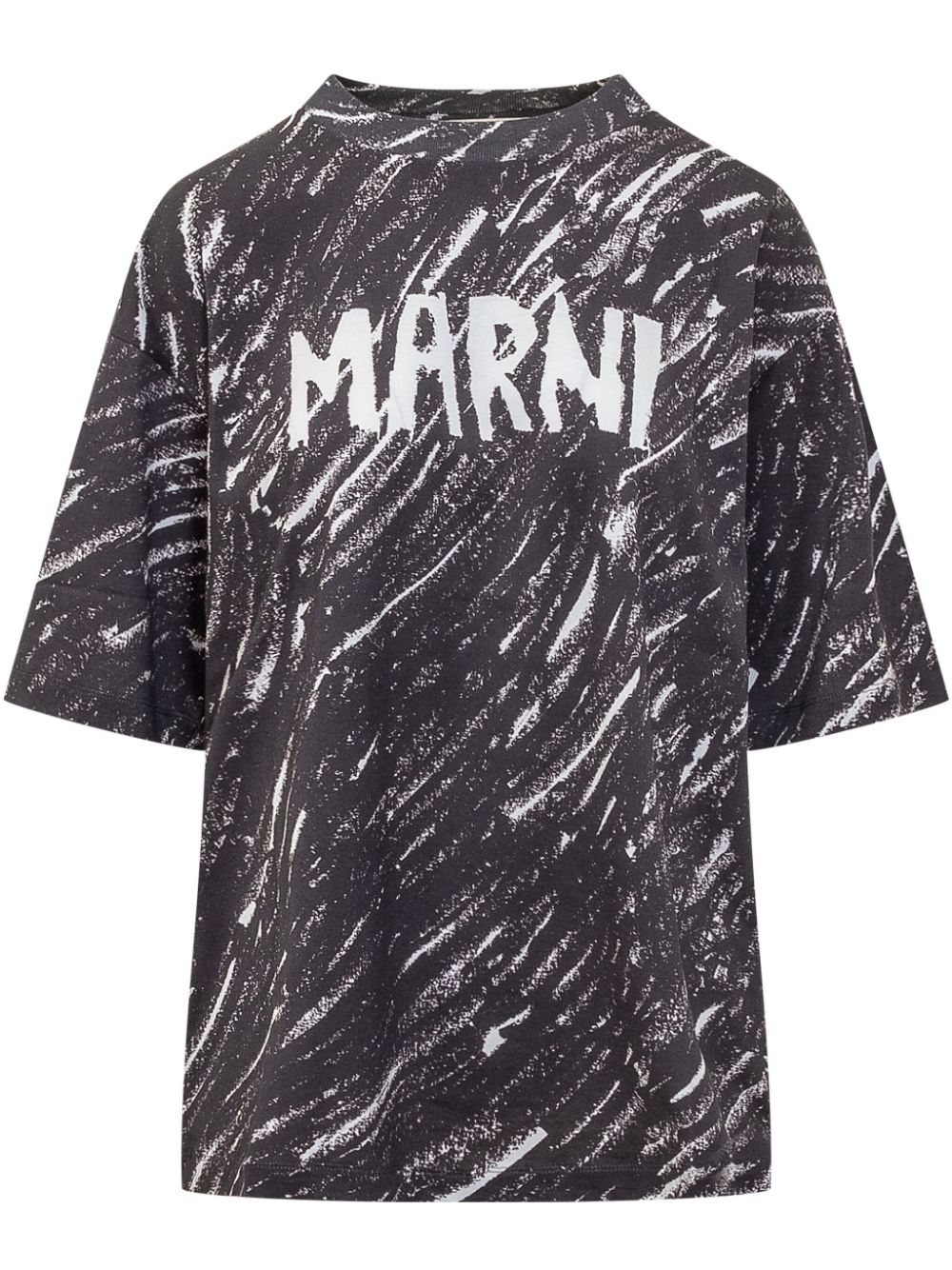 Cheap Marni Scribble logo jersey T-shirt Women