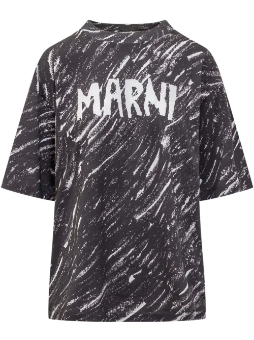 T-shirt à logo Scribble - Marni - Modalova