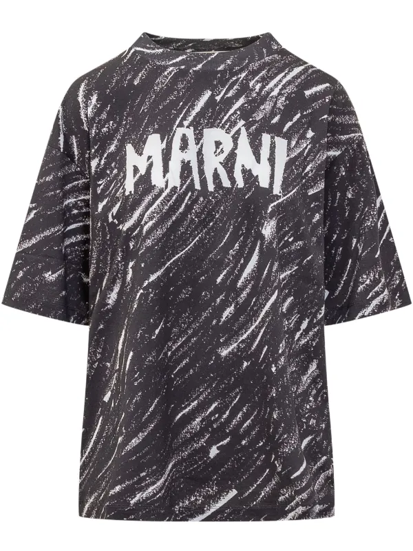 Marni Scribble Tシャツ | ブラック | FARFETCH JP