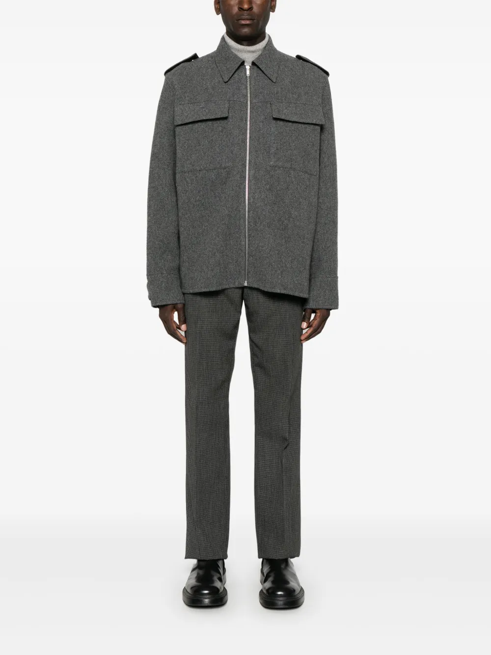 Jil Sander Geruite broek - Grijs