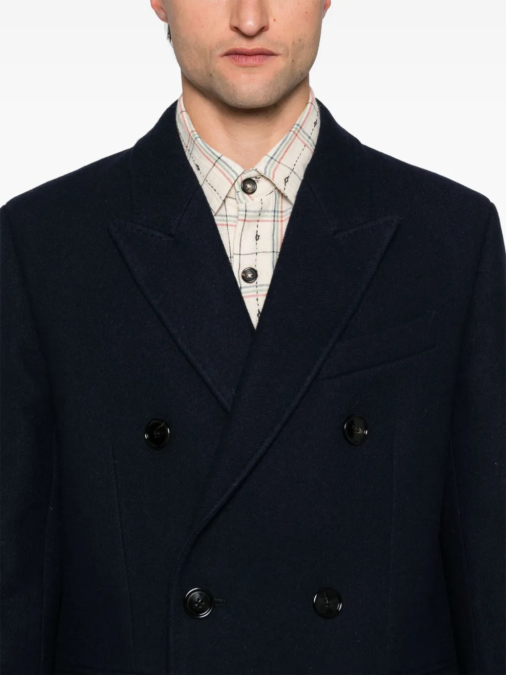 AMI Paris Jas met dubbele rij knopen Blauw