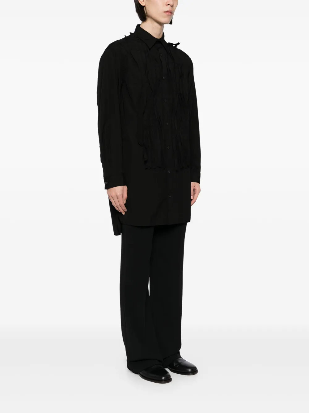 Yohji Yamamoto Gesmockt overhemd Zwart