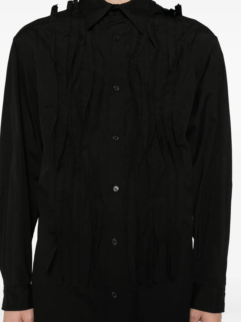 Yohji Yamamoto Gesmockt overhemd Zwart