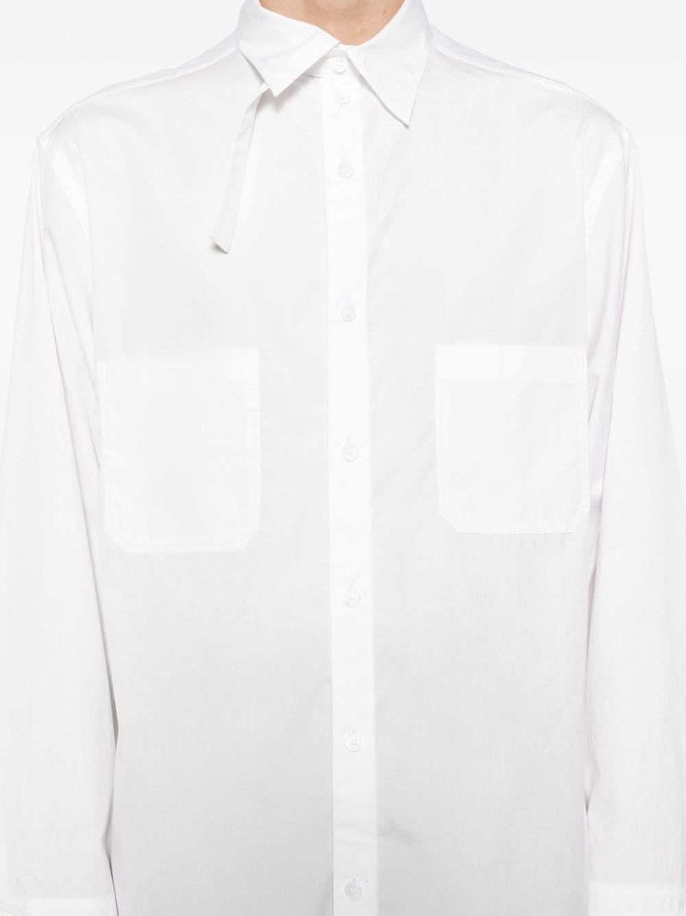 Shop Yohji Yamamoto Cotton Shirt In White