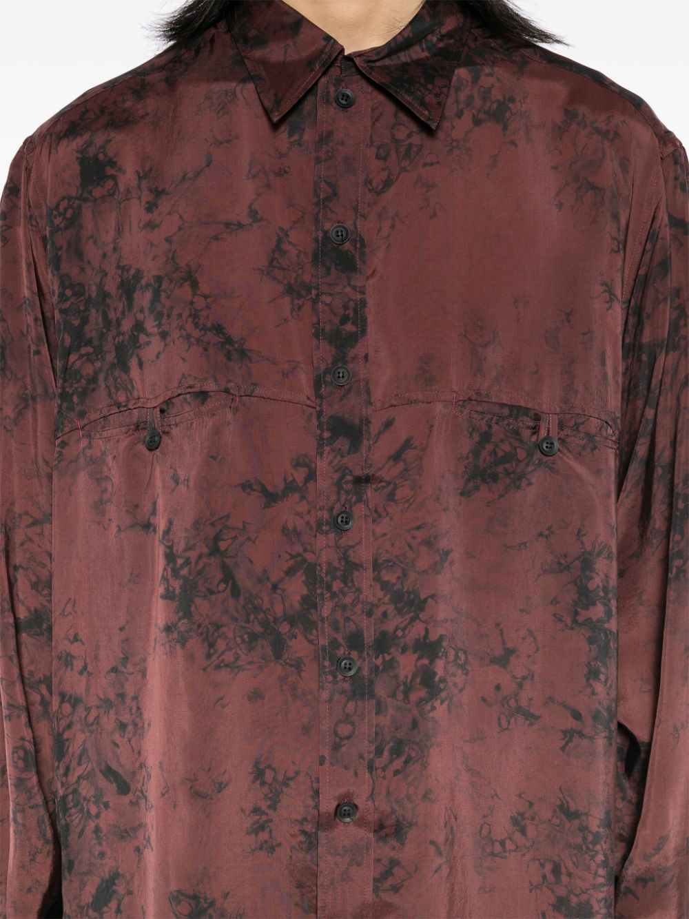 Shop Yohji Yamamoto Absrtact-printed Shirt In Red