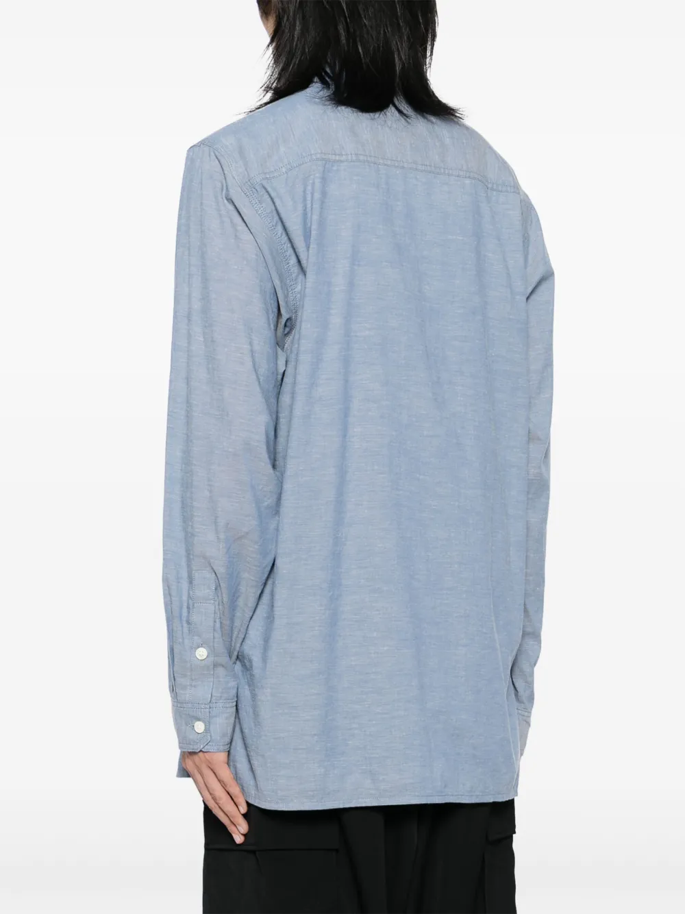 Yohji Yamamoto Overhemd met bandkraag Blauw