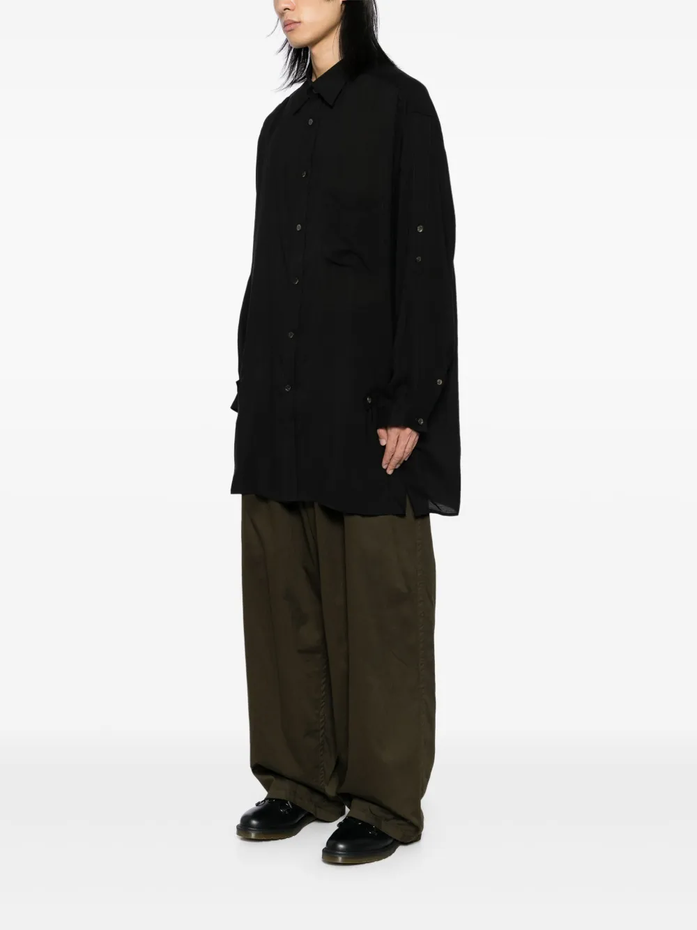 Yohji Yamamoto Lang overhemd Zwart
