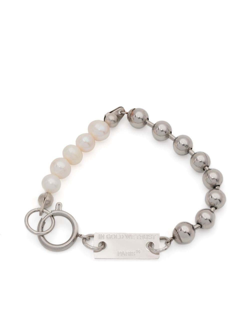 IN GOLD WE TRUST PARIS ball chain bracelet - Silver