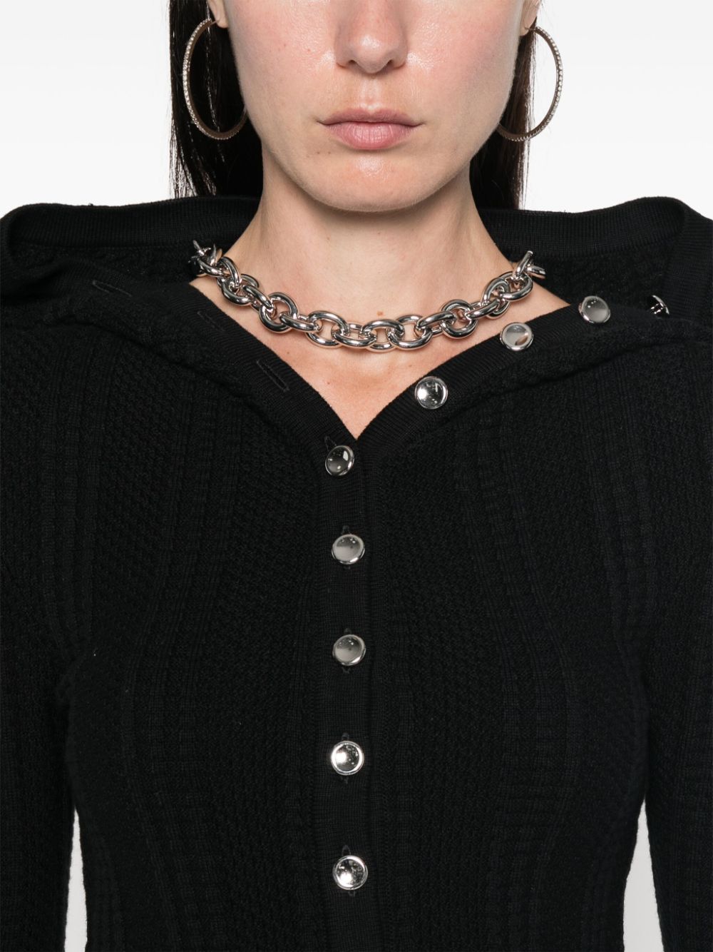 Shop Y/project Chain-link Detail Cardigan In Black