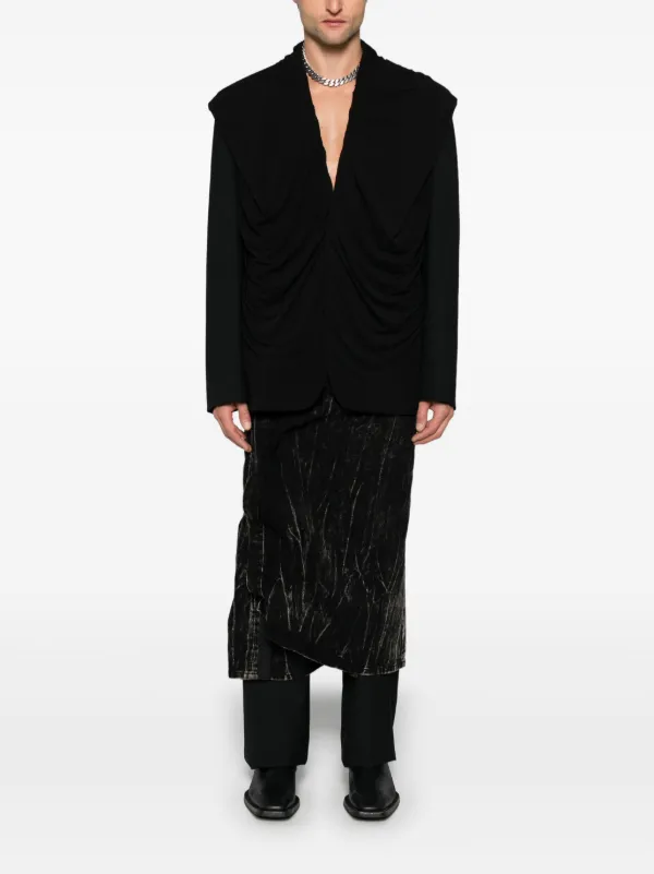 Y/Project Draped Hooded Blazer | Black | FARFETCH
