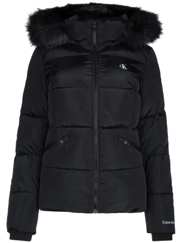 Calvin klein jacket with fur hood on sale