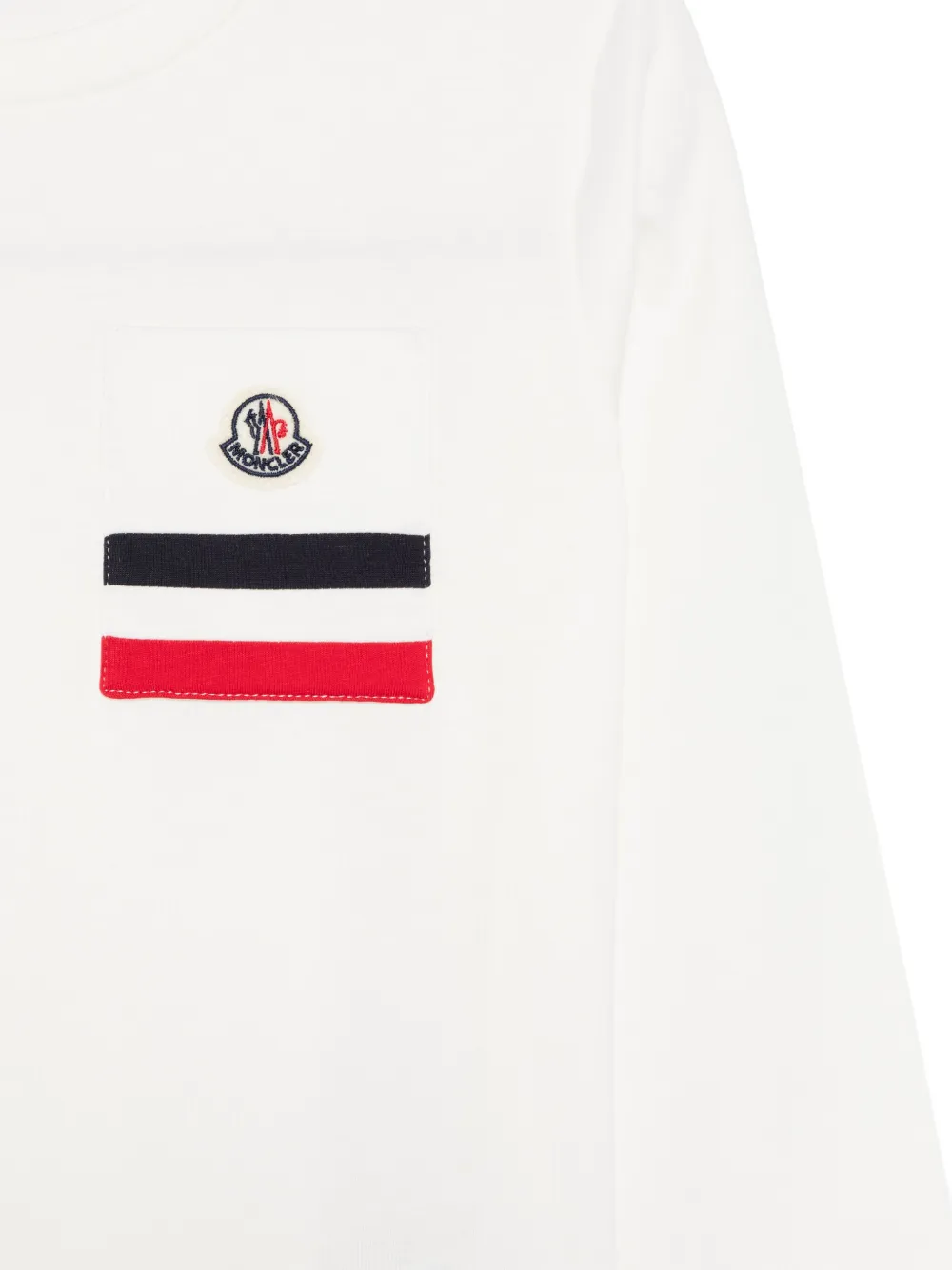 Moncler Enfant T-shirt met zakdetail met lange mouwen Wit