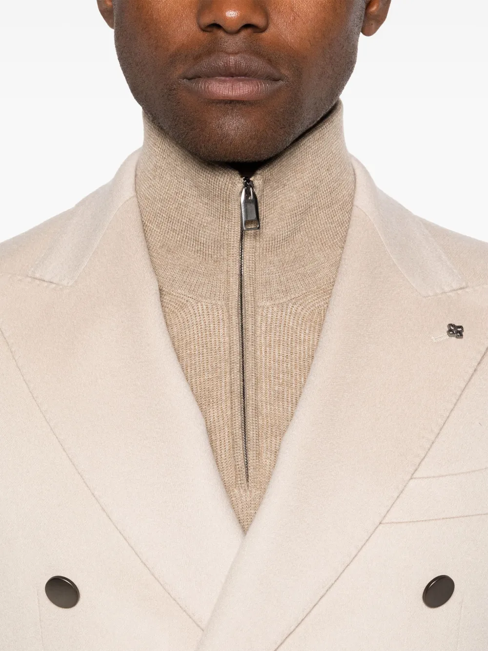 Tagliatore Blazer met broche Beige