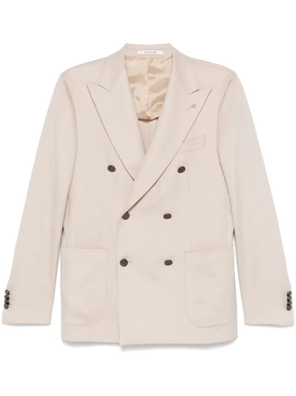 TAGLIATORE テーラードジャケット ブローチ付き Tagliatore ブローチディテール ジャケット | ブラウン