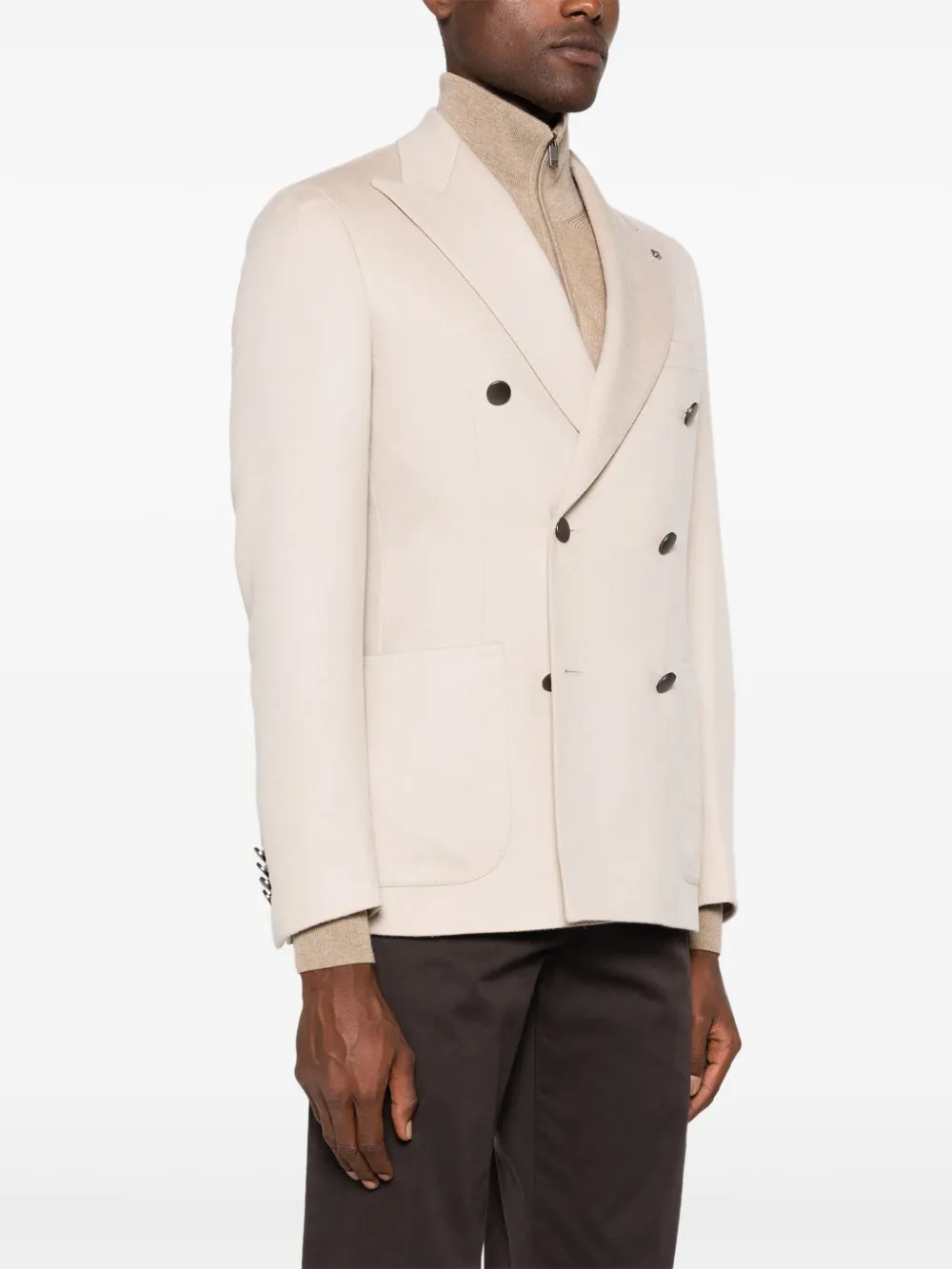Tagliatore Blazer met broche Beige
