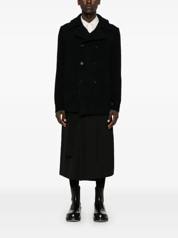 り*お様 COMME des GARÇONS SHIRT wool pea co Comme Des Garçons Shirt ribbed-sleeve Peacoat | Blue