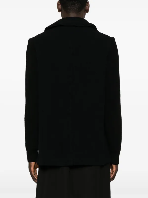 Comme Des Garçons Shirt ribbed-sleeve Peacoat | Blue | FARFETCH