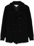 Comme Des Garçons Shirt ribbed-sleeve peacoat - Blue