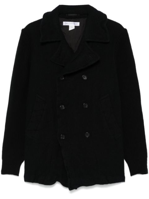 Comme Des Garcons Shirt ribbed-sleeve peacoat Men