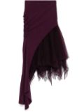 Marc Le Bihan ruched midi skirt - Purple