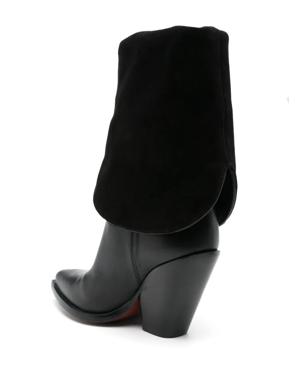 Sonora 'reverse Rancho' Block Heel Embroidered Boots In Black