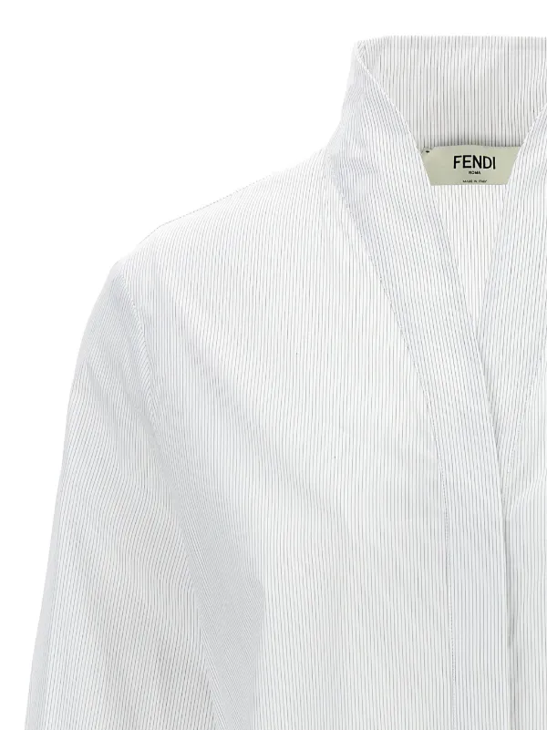【VIP価格】FENDI Striped Shirt Jacket FENDI Striped Shirt | White | FARFETCH