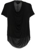 Marc Le Bihan draped T-shirt - Black