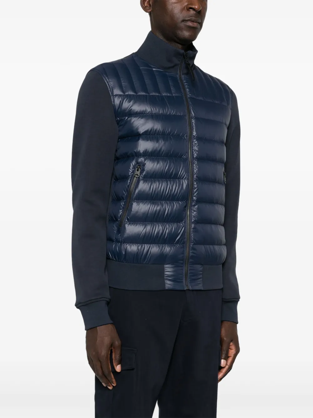 Mackage Navy Collin-r Mixed Media Down Jacket In 蓝色