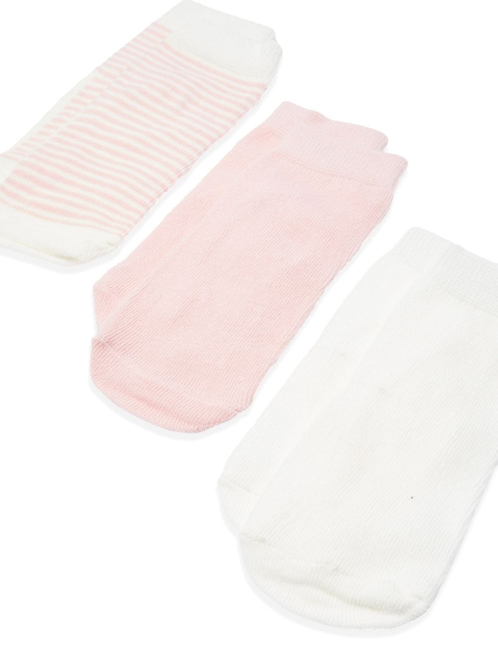 Purebaby ribbed cotton socks (pack of three) - Roze