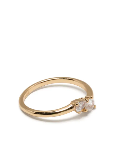 Astrid & Miyu crystal pear open ring